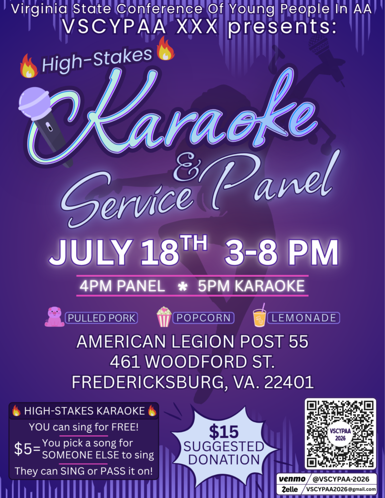 Karaoke @ American Legion 55 in Fredericksburg, 18 Aug 3pm